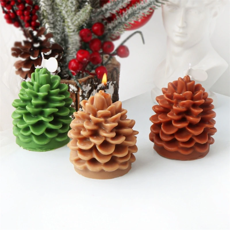 松ぼっくりキャンドルモールドクリスマスツリーシリコンモールドエポキシ樹脂モールドキャンドル作り用手作り香り付きキャンドルモールド