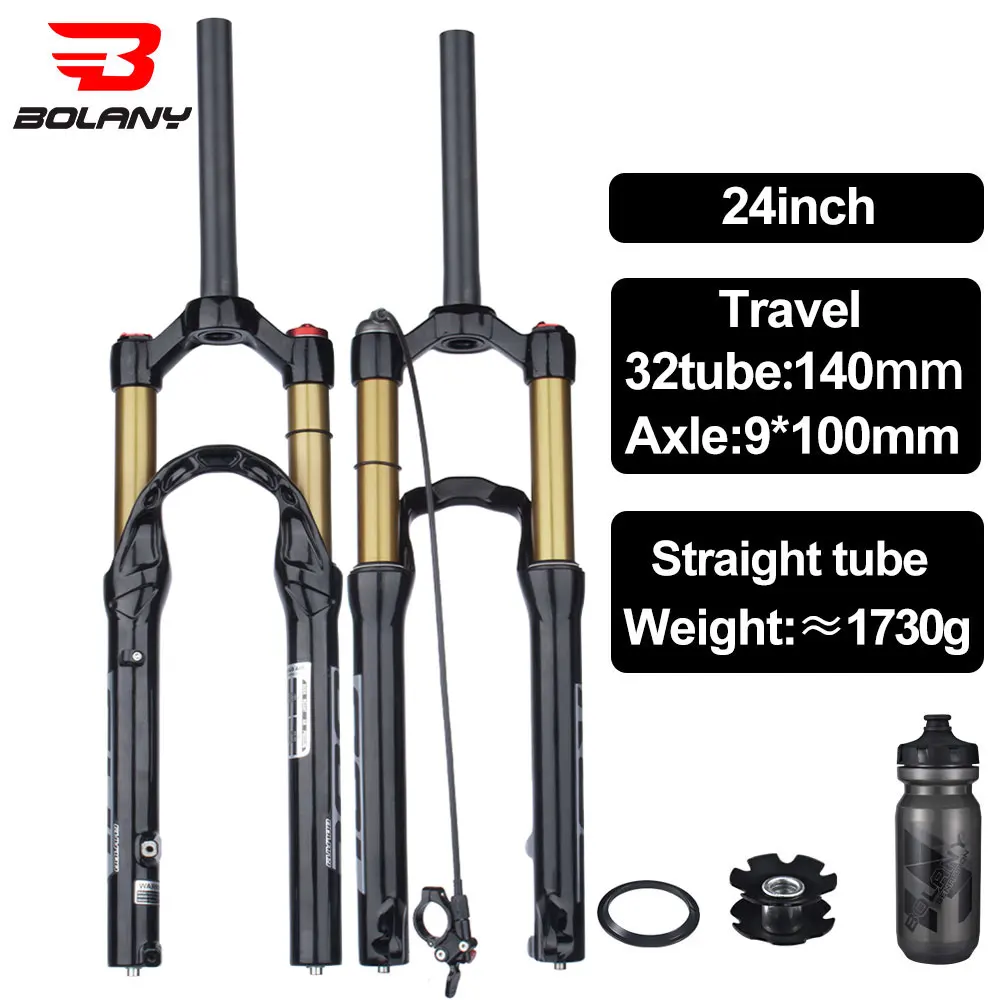 

Bolany 24inch Bicycle Front Fork Rear Corolla Structure Design Mtb Bike Air Suspension Straight Tube Magnesium Alloy Front Fork