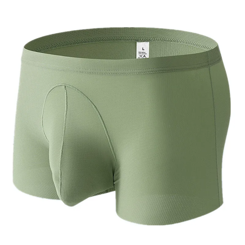 

Men's Boxer Shorts Homme Solid Panties Ropa Breathable Ice Silk Mesh Underwear Man U Convex Pouch Underpants Cueca calzoncillo