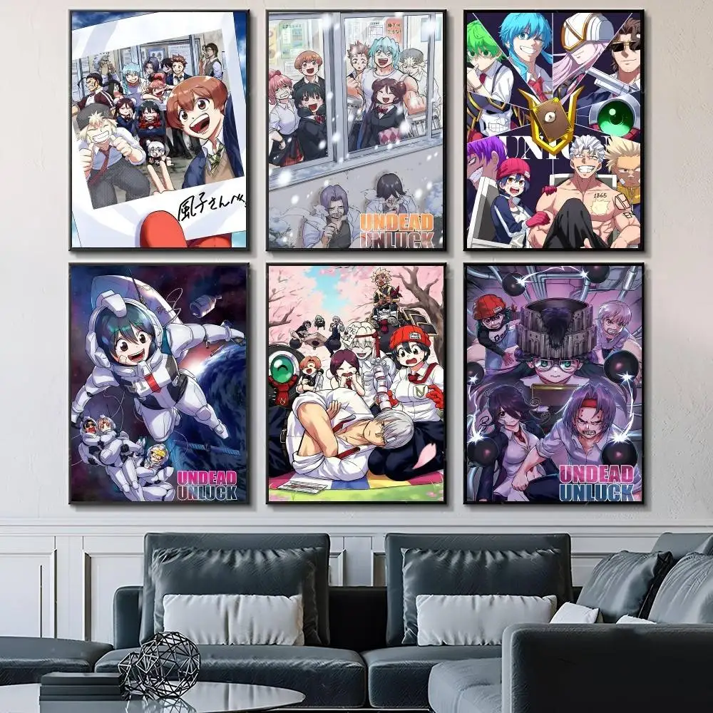 Japanese Manga Cartoon Anime U-Undead Unluck Posters Fancy Wall Sticker for Living Room Bar Decoration Wall Decor