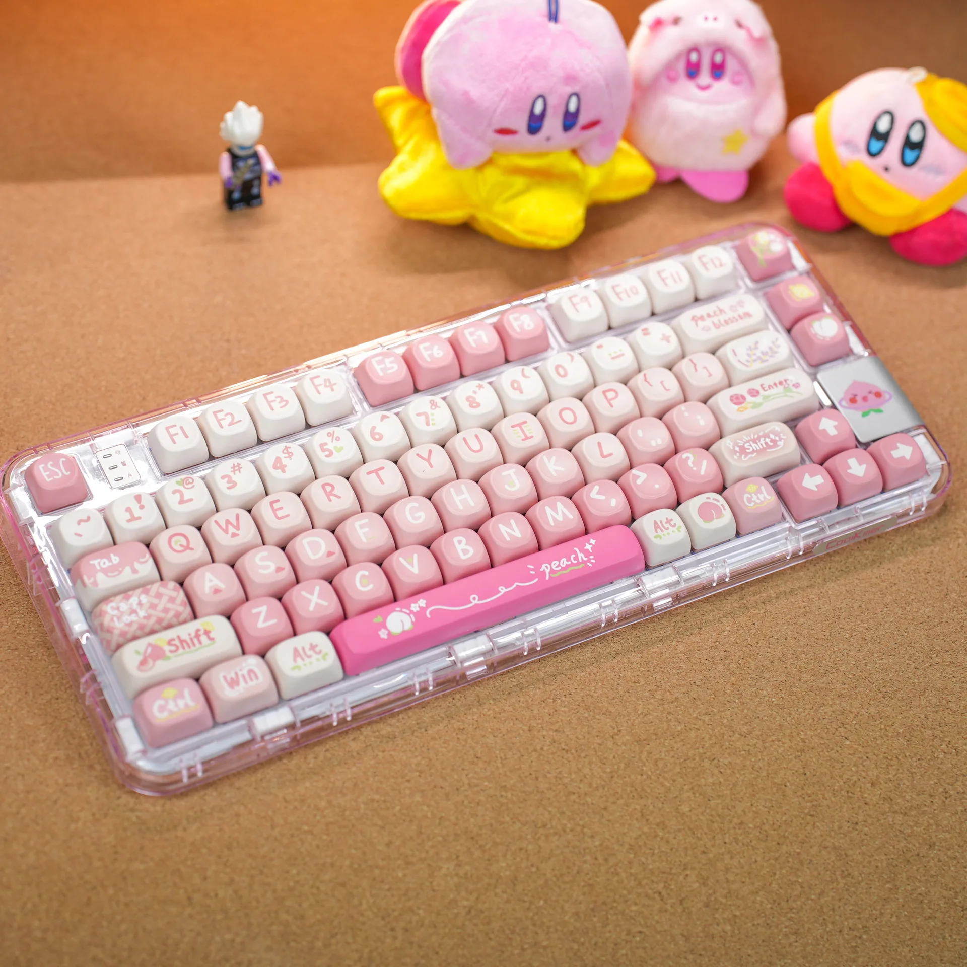 Original PBT Five-Sided Dye-Sublimation Keycaps for 68/84/87/98/108 Mechanical Keyboard Keycaps Dense Peach