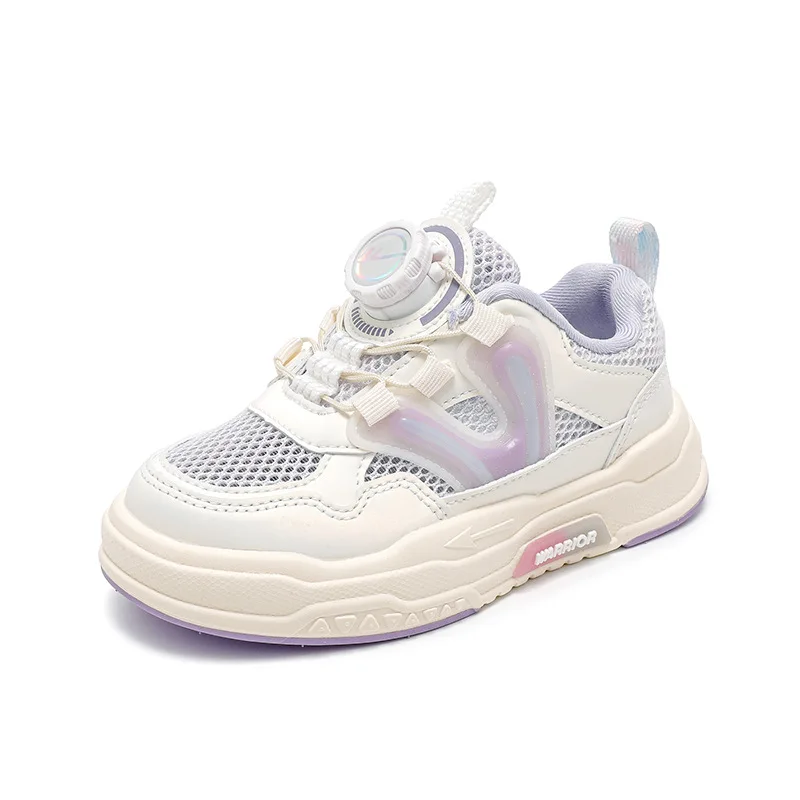Breathable Children Casual Shoes 2025 Summer New Girls Sports Shoes Mesh Sneakers Board Sneakers Little White Shoes