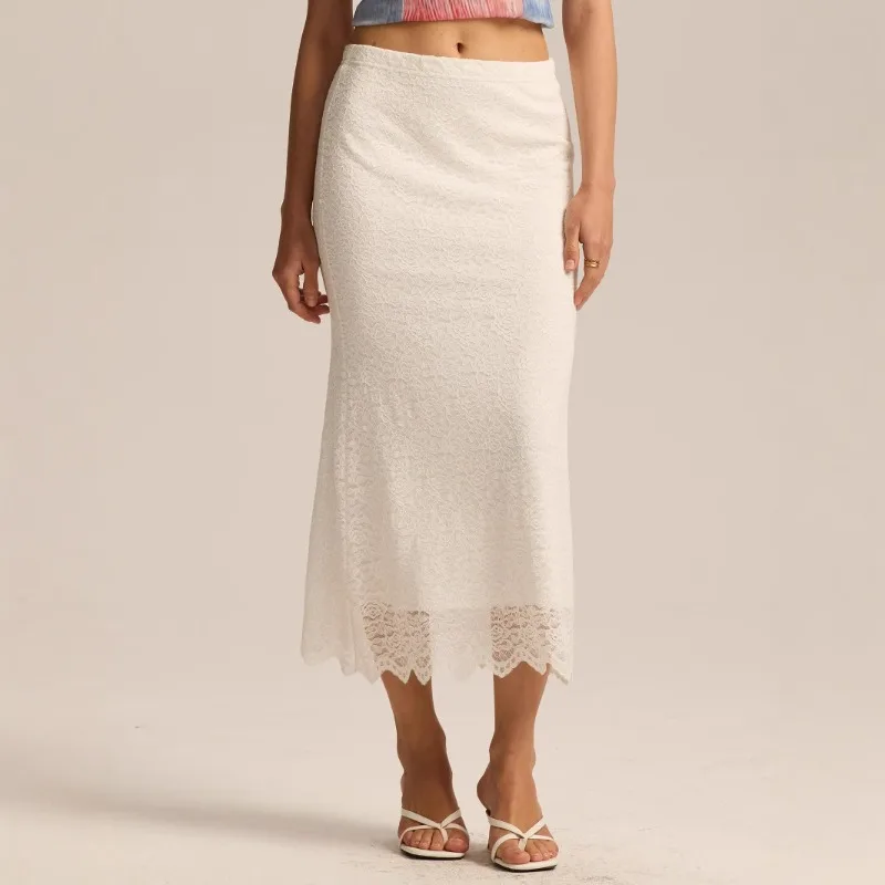 

Кружевное платье-юбка с завышенной талией, облегающее, с эффектом обертывания вокруг бедер, коллекция Весна-Лето 2026