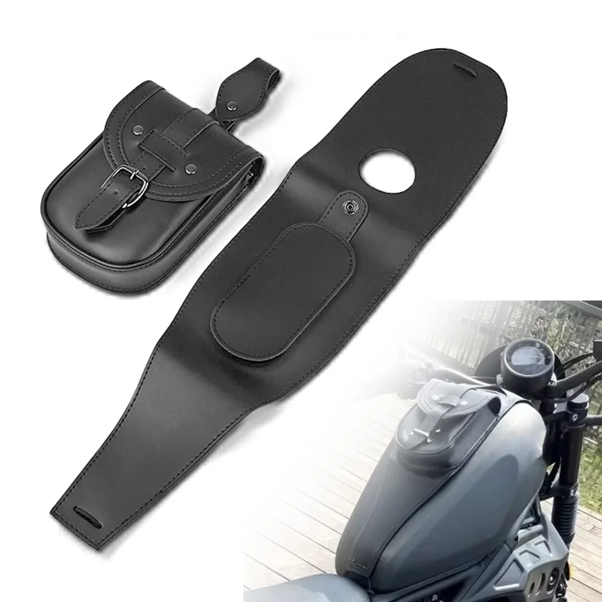 

Мотоциклетная сумка на бензобак XL 883 1200 из черной искусственной кожи для Harley Davidson XL 883 1200 Sportster, съемная мотоциклетная сумка