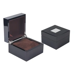 High Quanlity Black Lacquered Wooden Watch Box High-End Brand Watch Storage Display Case Square Gifts Box Customizable Logo