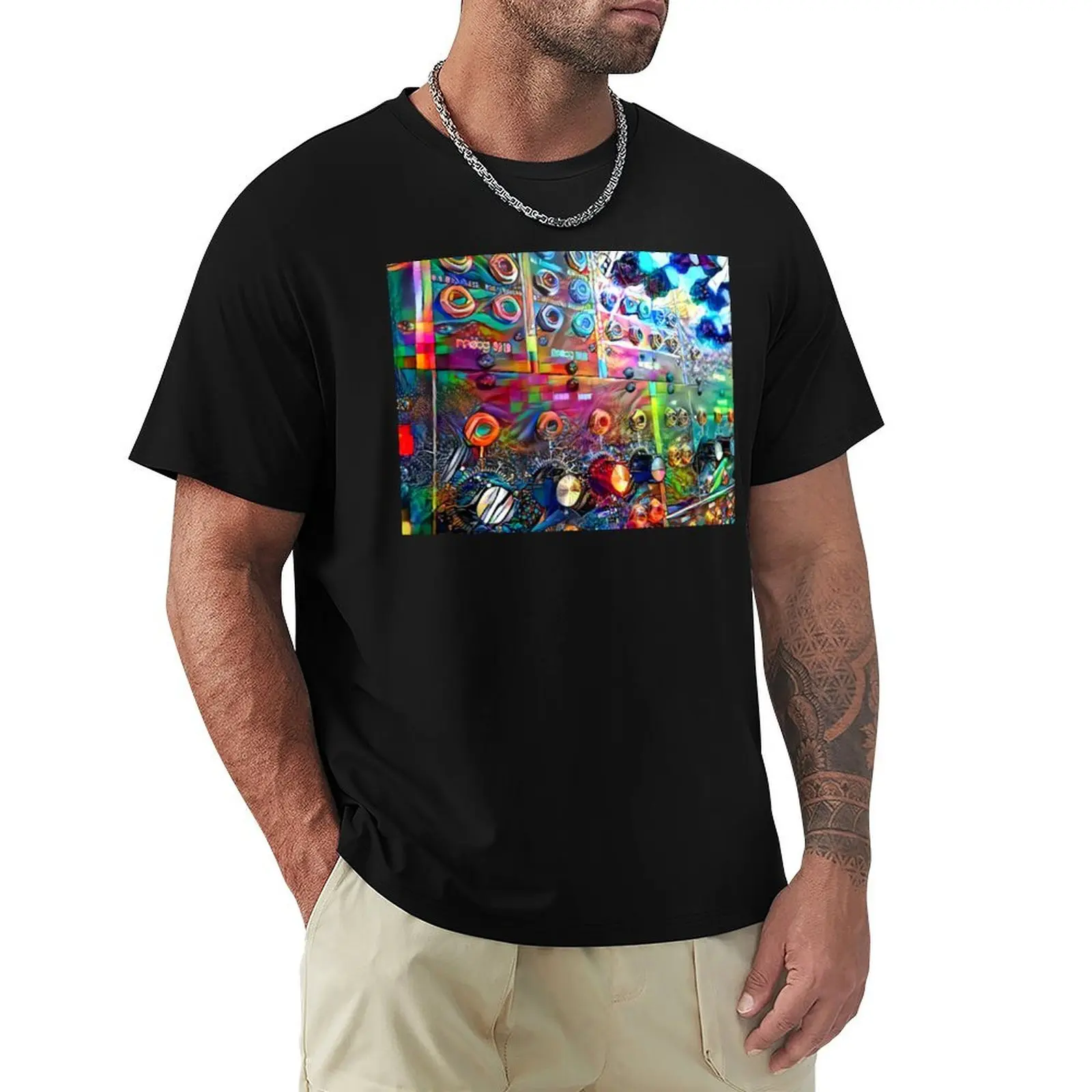 Synthesizer Module - Disco, Synthpop, 70's and 80's Music Engine T-Shirt Modern Style Print T-Shirt