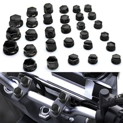 8-20mm screws 30pcs/set Motorcycle Screw Nut Caps Motorbike Bolt Cover Decoration fit for Yamaha Kawasaki Honda Black