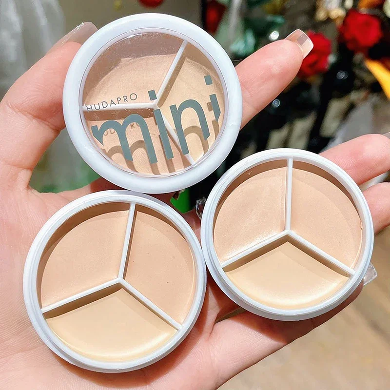 3 Color Concealer Palette Cream Texture Covers Acne Marks Dark Circles Multifunction Face Makeup Lasting Brighten Face Cosmetics