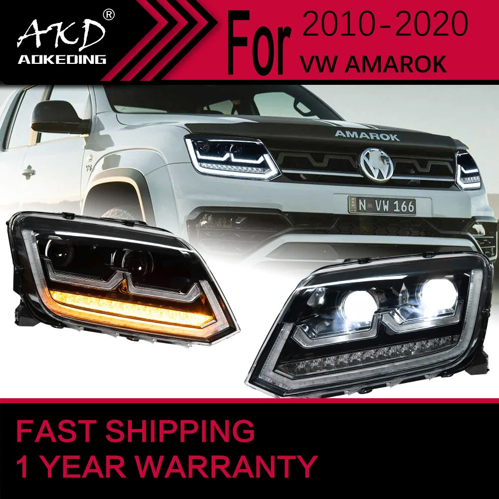 Car Lights for VW AMAROK LED Headlight 2010-2020 AMAROK Head Lamp Drl Dynamic Signal Projector Lens Automotive Accessories