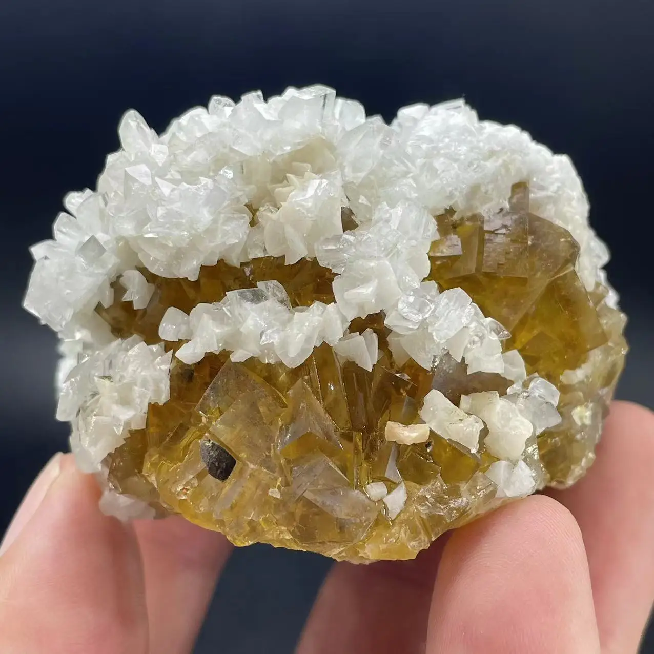 new! 100% natural yellow fluorite, barite, dolomite, pyrite, cubic rare collectible, healing crystal from Spain