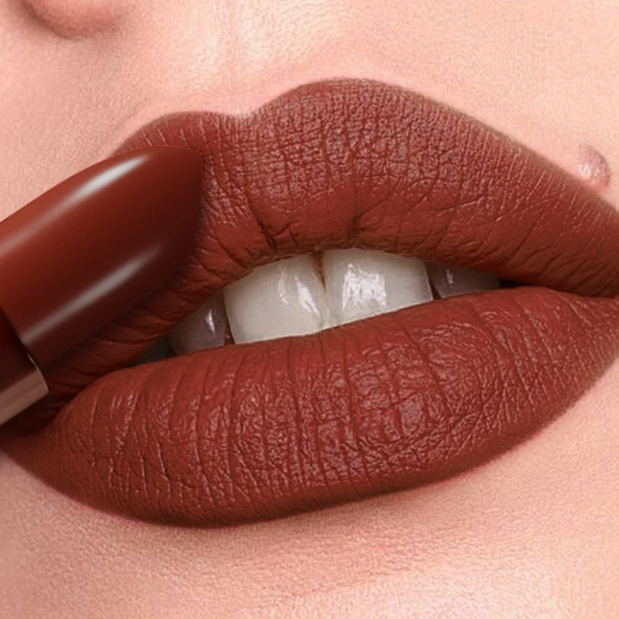 1PC sexy rossetto rosso impermeabile velluto naturale opaco liscio rossetto ad alta pigmentazione trucco coreano smalto per labbra donna cosmetico