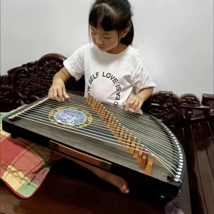 

21 Strings Guzheng Zither Paulownia Wood Chinese Traditional Folk Instruments Practice Trainer Portable Guzheng