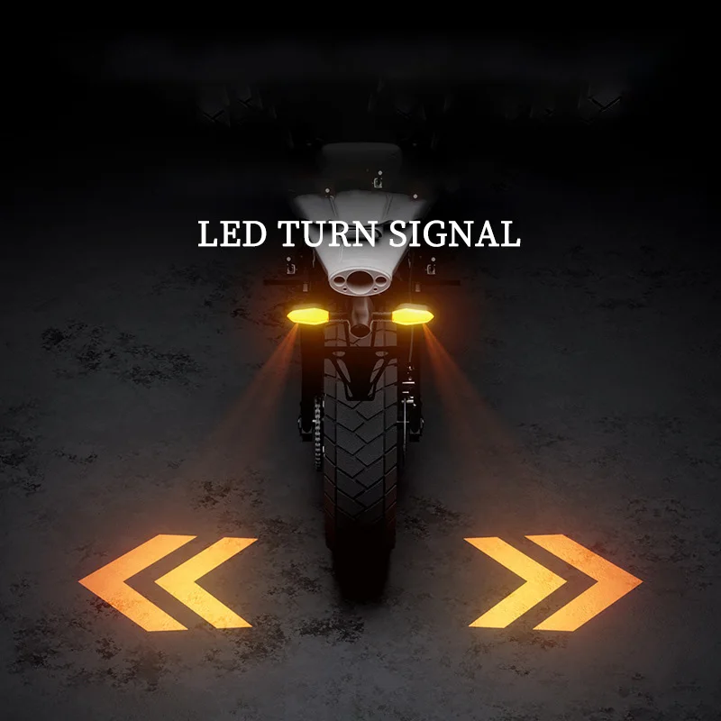 2pcs LED Motorcycle RGB model Turn Signal Light Waterproof Warning Ground Projection Front Rear Tail Lamp