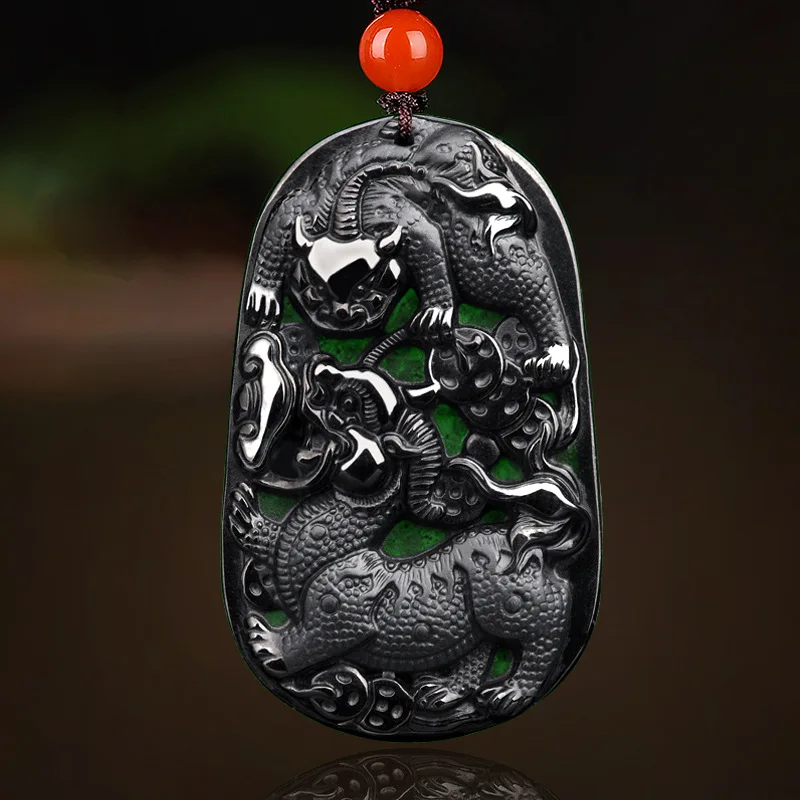 

Hot Selling / Hand-carve Jade Mo Cui Lucky Pixiu Necklace Pendant Fashion Jewelry Men Women Luck Gifts