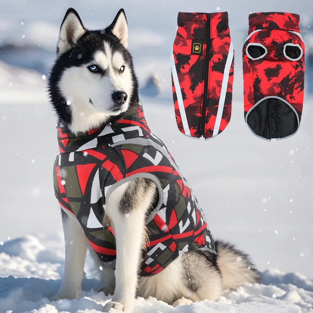 Waterproof Big Dog Coat Jacket for Medium Large Dogs Winter Warm Pet Clothes Golden Retriever Pitbull Clothing Ropa Para Perro