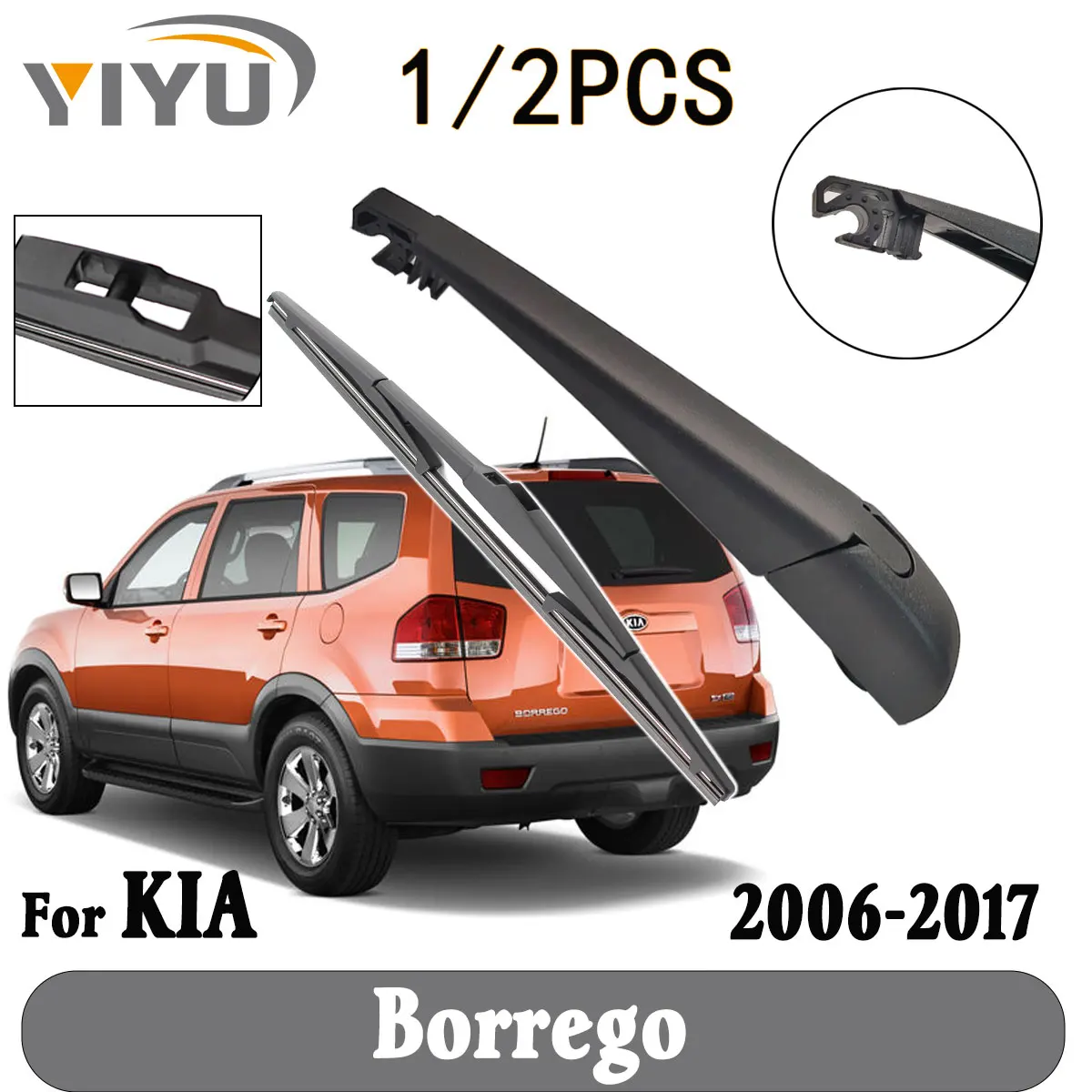 1/2PCS Heckscheibe Wischerblatt Wischerarm Kit Für KIA Borrego 2006--2017 Windschutzscheibe Windschutz hinten Fenster Zubehör