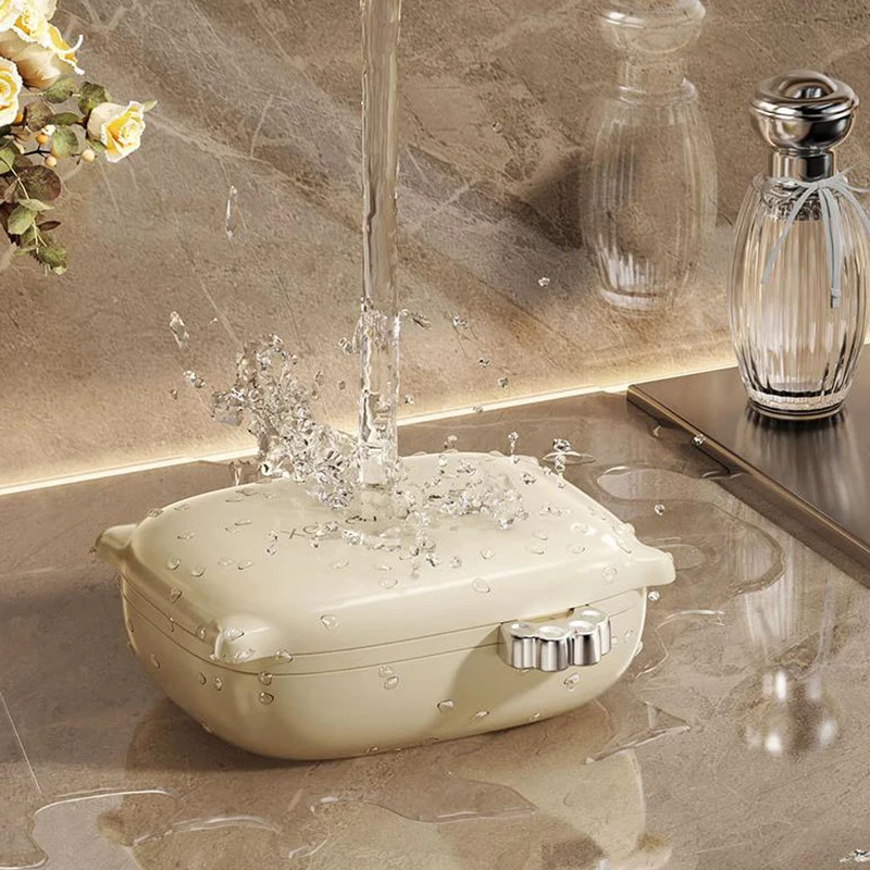 Cat Paw Cream Style Bread Design Double Layered Draining Box Bathroom Waterproof Soap Storage Box Travel Home Supplies