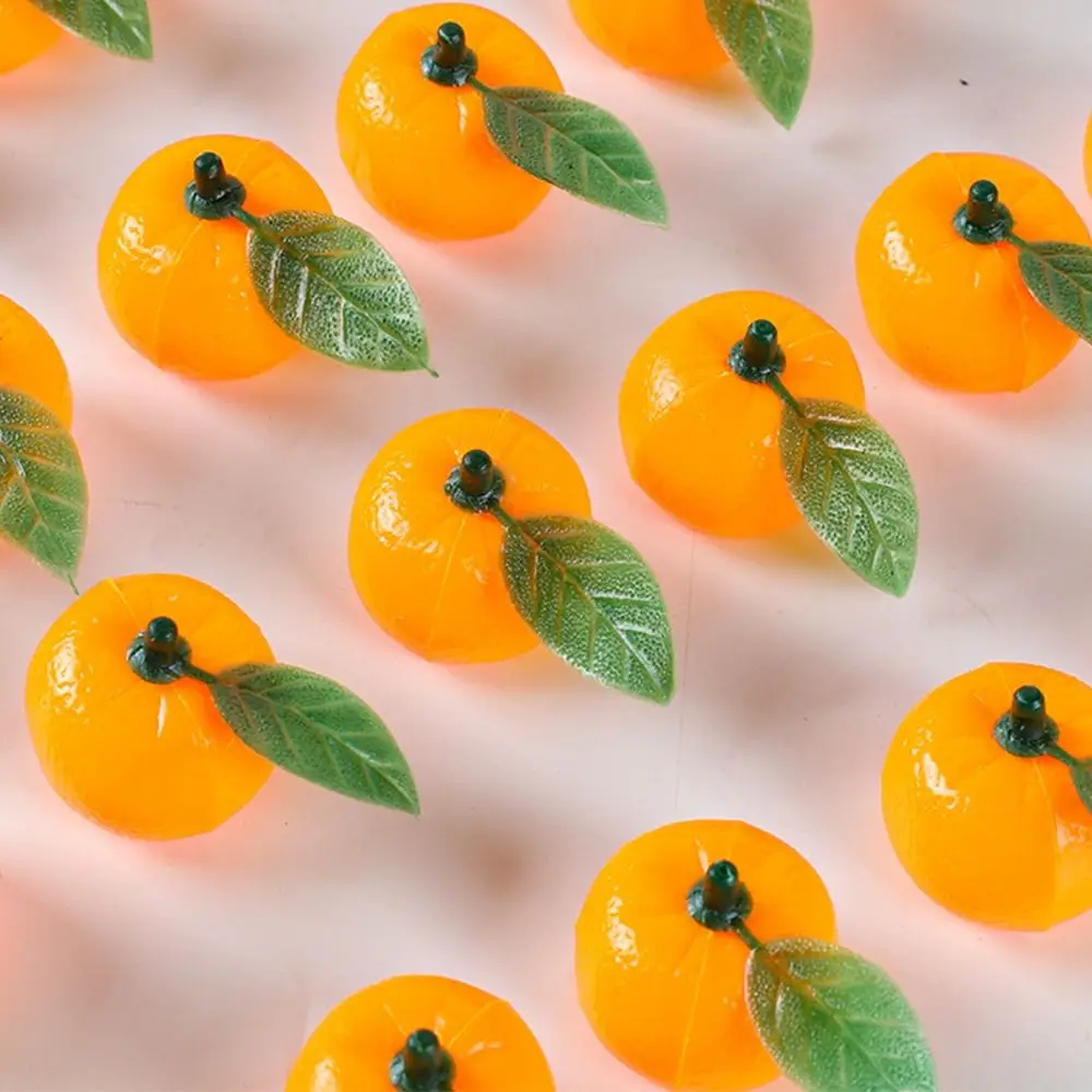 10pcs Photography Props Mini Artificial Plastic Orange Handicrafts Funny Fake Fruits Realistic Fruit Model Home Kitchen Decor