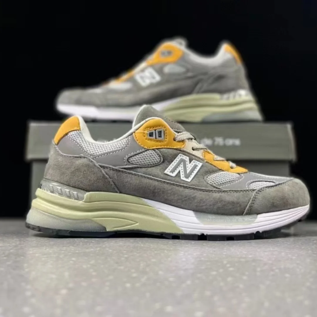 New Balance-Chaussures de marche vintage en maille respirante pour hommes et femmes, baskets de sport en daim unisexe, chaussures de course confortables, douces et maladroites, NB992, M992gaz