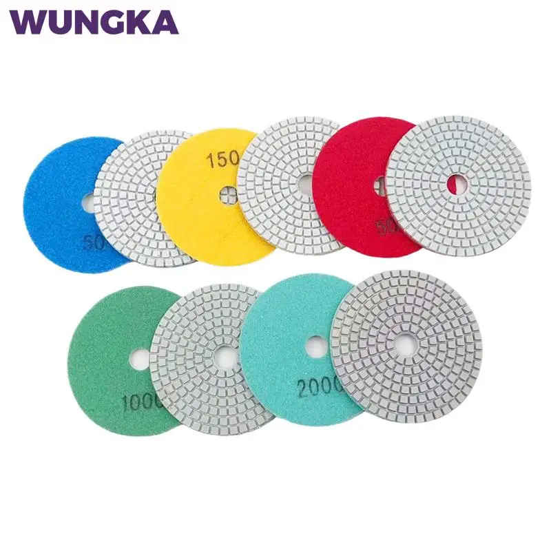 

10pcs 3 Inc 80MM Wet Buff Disc Abrasive Resin Ceramic Polishing Pads Polimento Tool For Quartz Sanding Stone Marble Granite