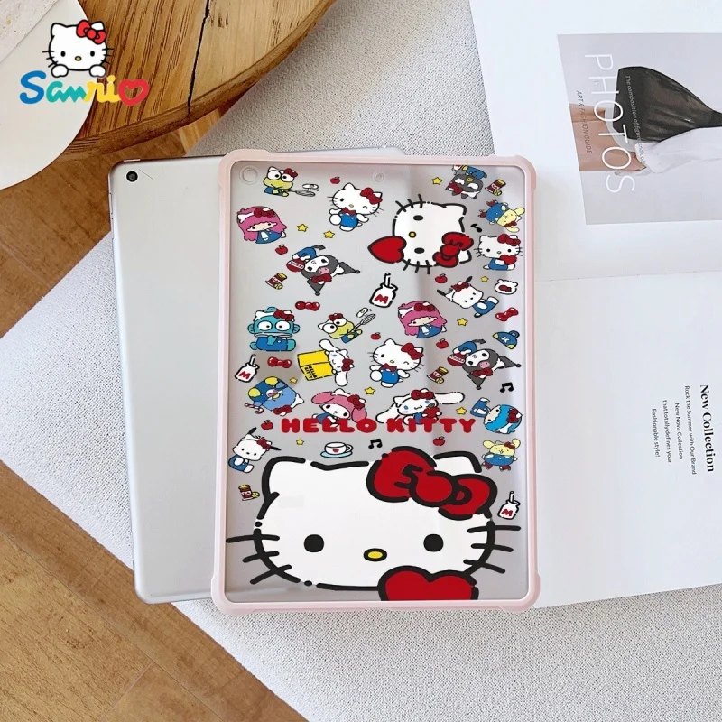 

Sanrio Hello Kittypattern Pink iPad Case Transparent Drop, suitable for iPad Pro 2022/2024, iPad Air 3/5, iPad Mini 6, iPad 6/10