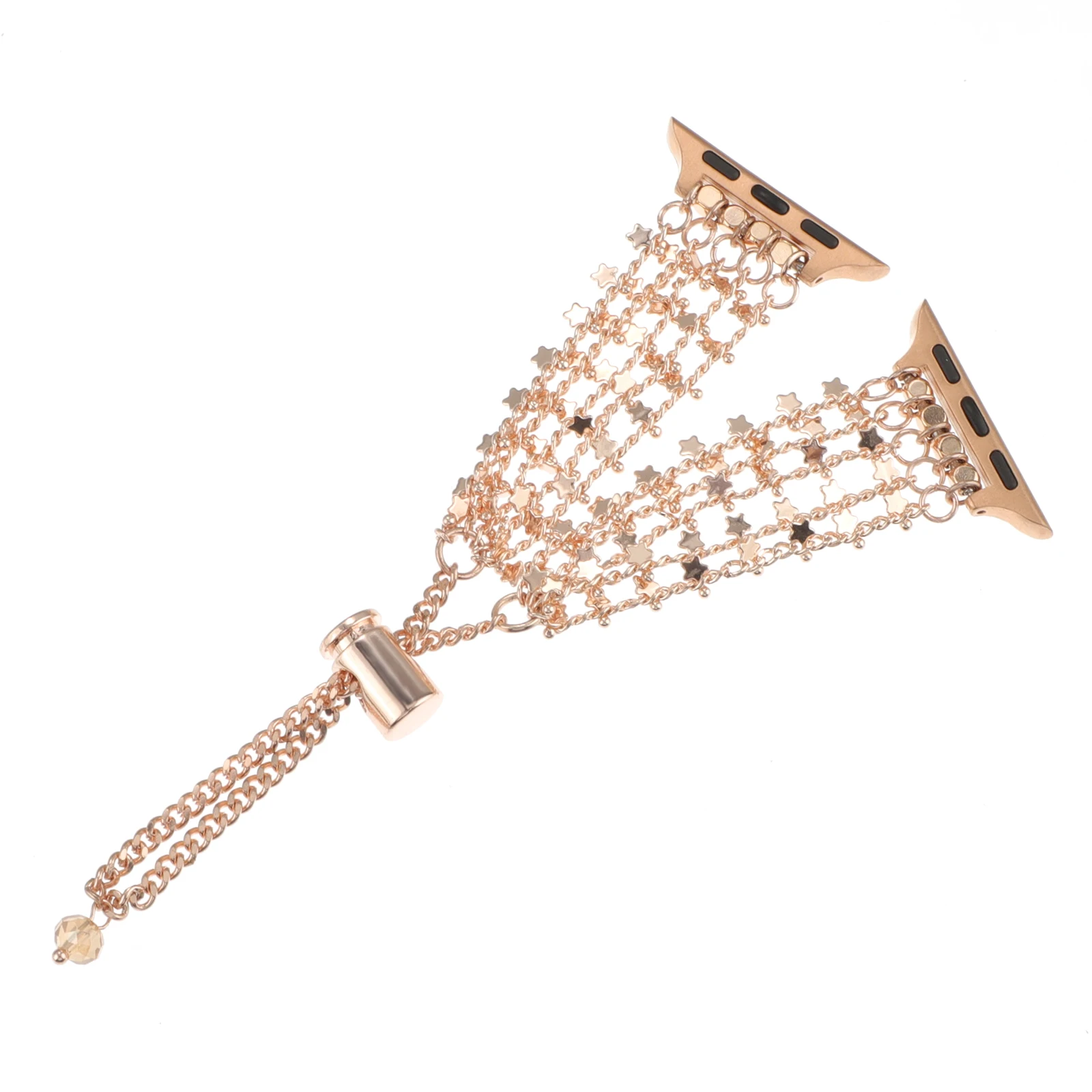 حزام معدني لسلسلة سوار ساعة أبل على شكل نجمة لساعة iwatch 87654321 SE Ultra women38 40 41 42 44 45 ملم معصم مزخرف قابل للتمدد