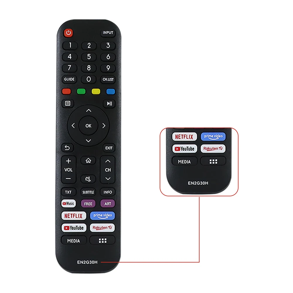 New Replacement EN2G30H Remote Control for Hisense Universal Remote with Netflix,Prime Video,YouTube,Rakuten TV Buttons