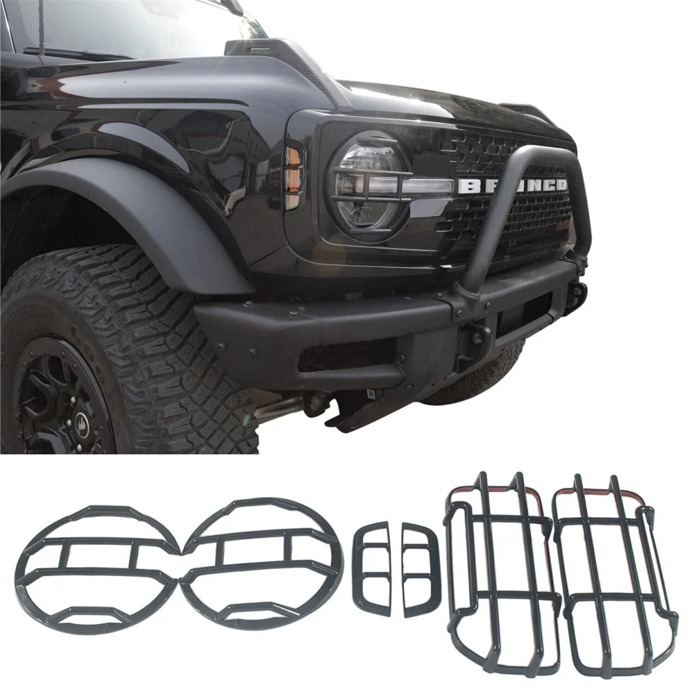 

Black Headlights Protector Guards Cover for Ford Bronco 2021 -2024 Accessories