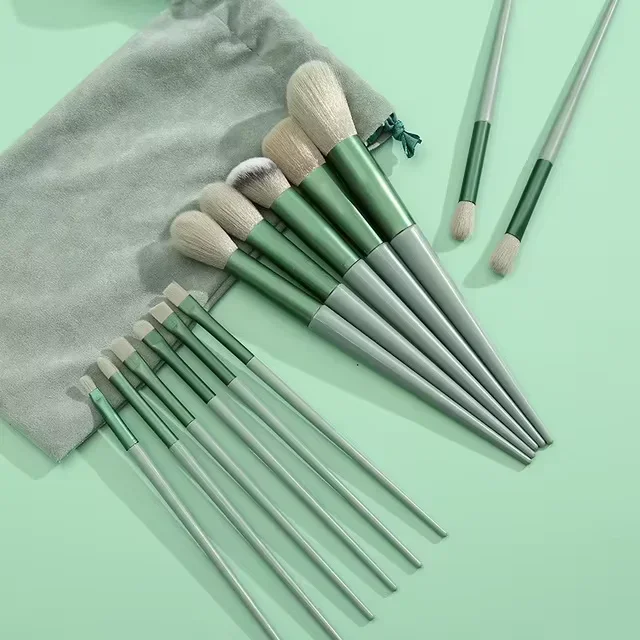 Set da 13 pezzi Set di pennelli per trucco colorato Ombretto Fondotinta Pennelli per trucco da donna Ombretto Blush Beauty Kit di strumenti per trucco morbido ﻿
