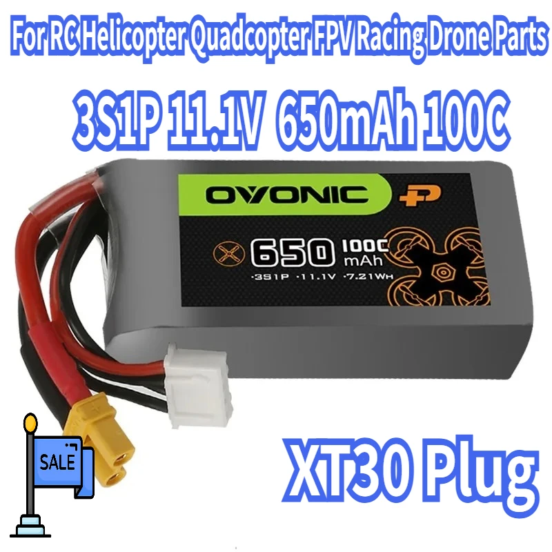

3S1P 11.1V Lipo Battery 650mAh 100C XT30 Plug For RC Helicopter Quadcopter FPV Racing Drone Parts 3S Drones BATTERY