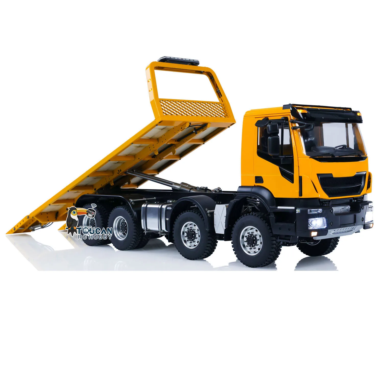 Toys 1/14 8X8 RC Hydraulic Wrecker Truck 2Speed  CNC Axle Differential Locks Light SystemRemote Control Road Rescue Cars Vehicle