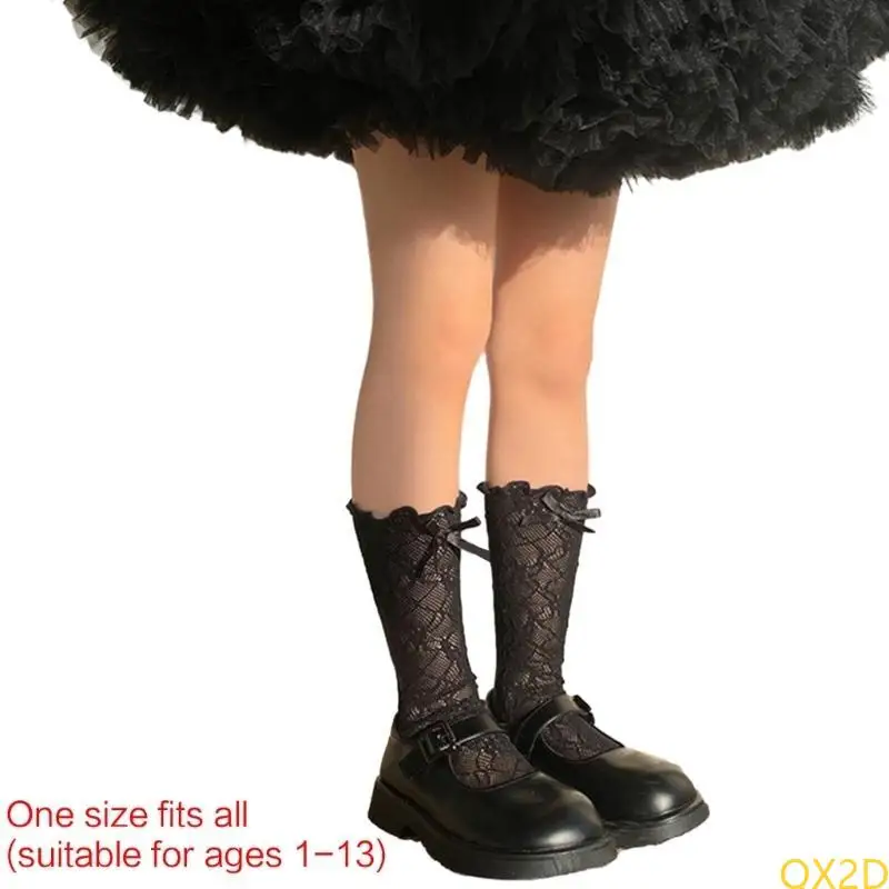 QX2D الدانتيل القوس الركبة الجوارب عالية الجوارب جوارب midcalf الجوارب شبكية مسدود تنفس #6