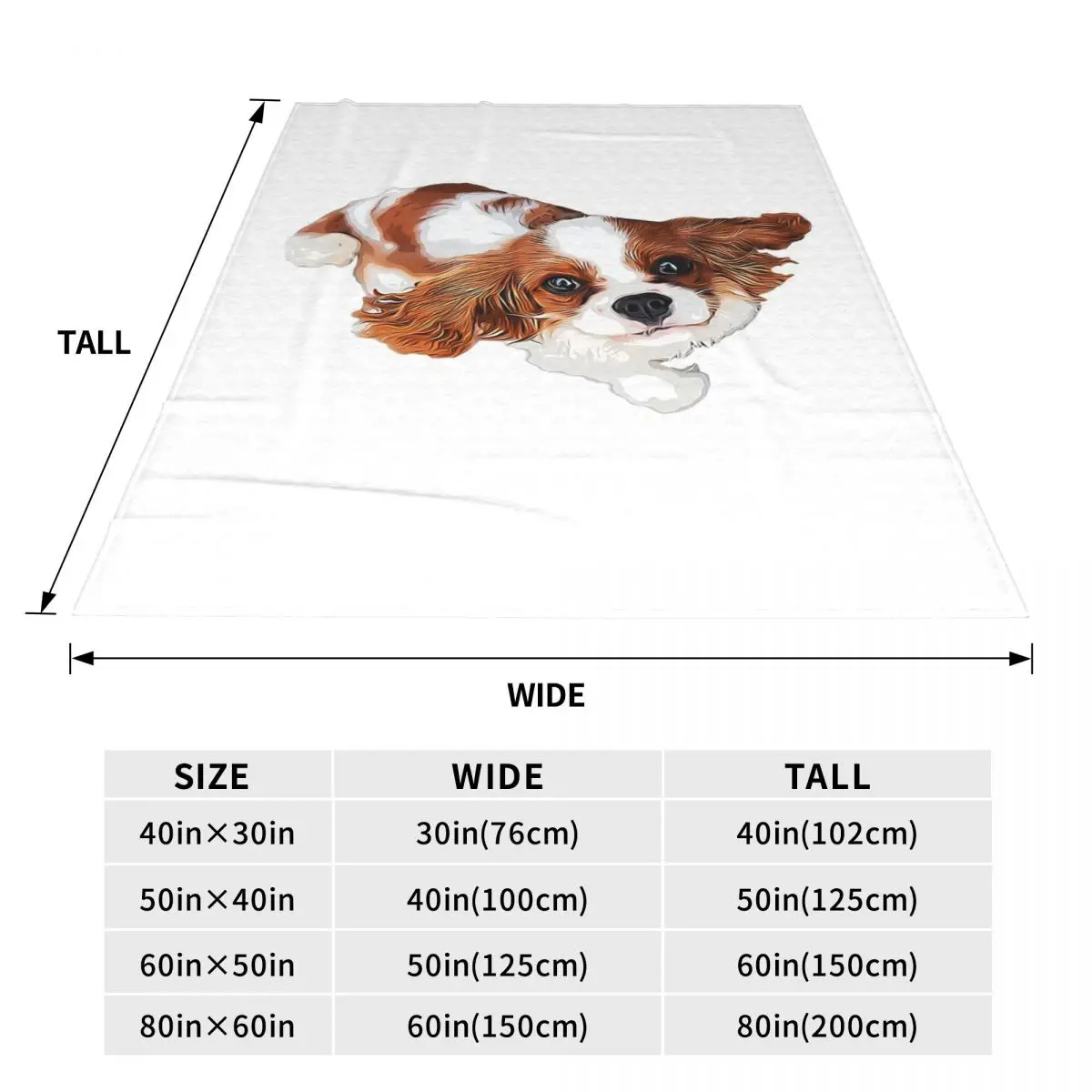 Cavalier King Charles Spaniel Looking Up Blanket Fleece Blanket Multi-function for Couch Bedding Outdoor Throws Bedspread Quilt