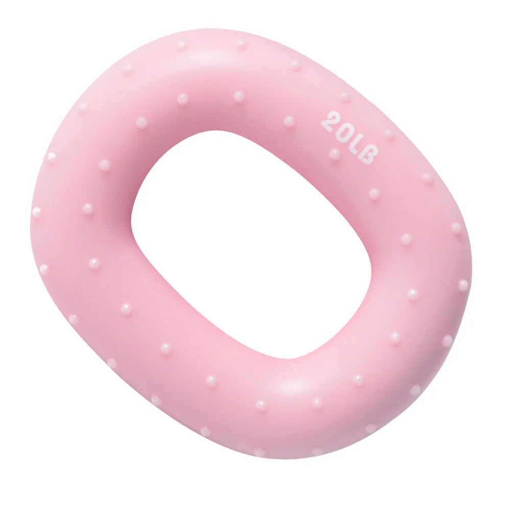 

1Pcs Portable Lightweight Silicone Hand Grip Strengthener Ring Finger Exerciser for Muscle Building 20 Pounds Pink