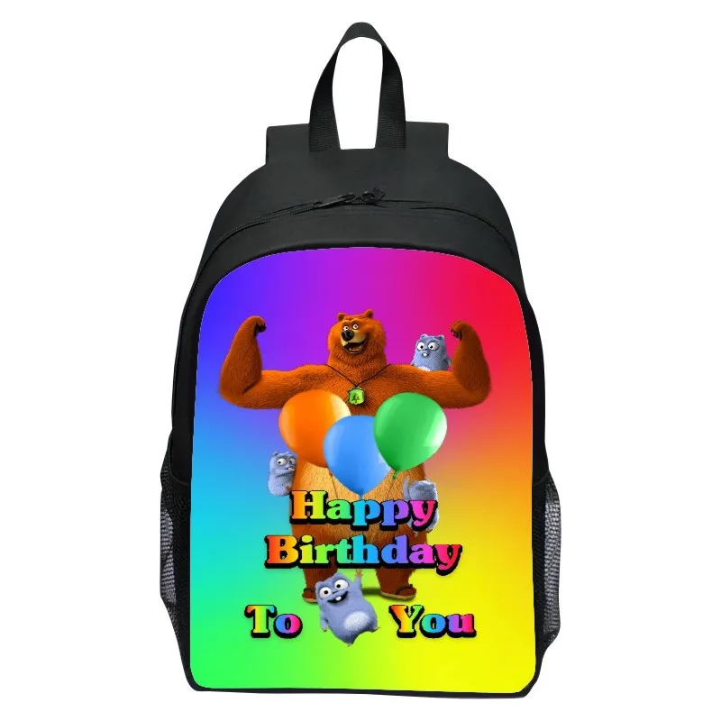 16 inch children's backpack Grizzy Bear elementary school backpack kindergarten boys and girls backpack