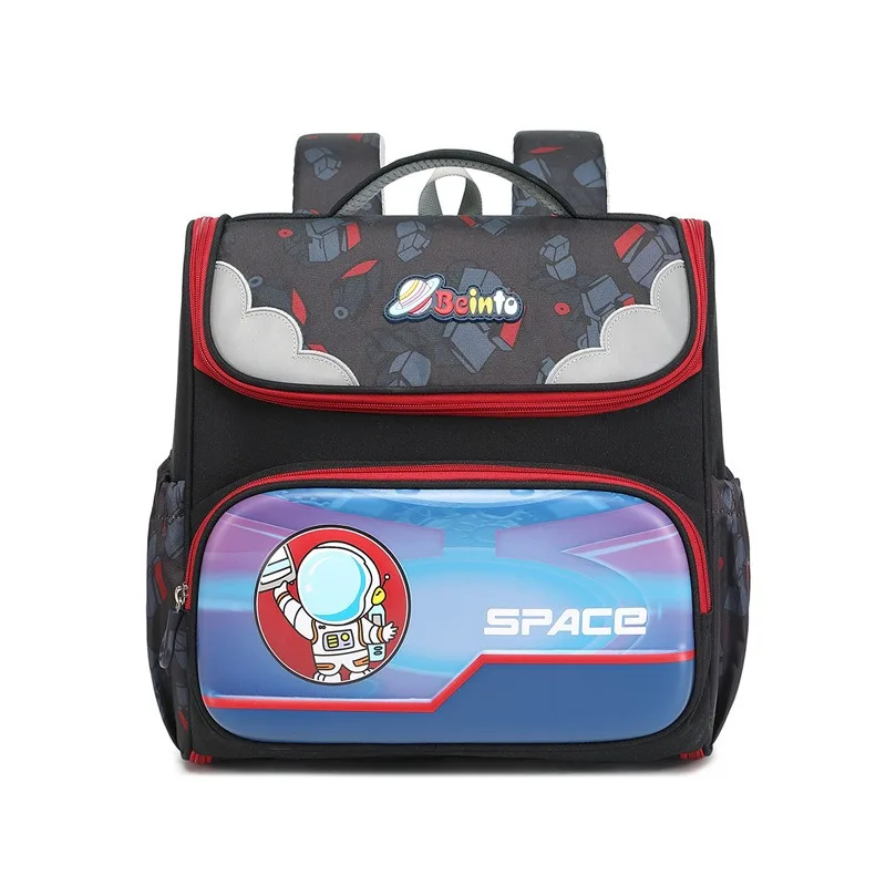 Horizontal Kids Backpack Primary Students School Bags Astronaut Print Boys Rucksack Large-Capacity Waterproof Durable Book Bag