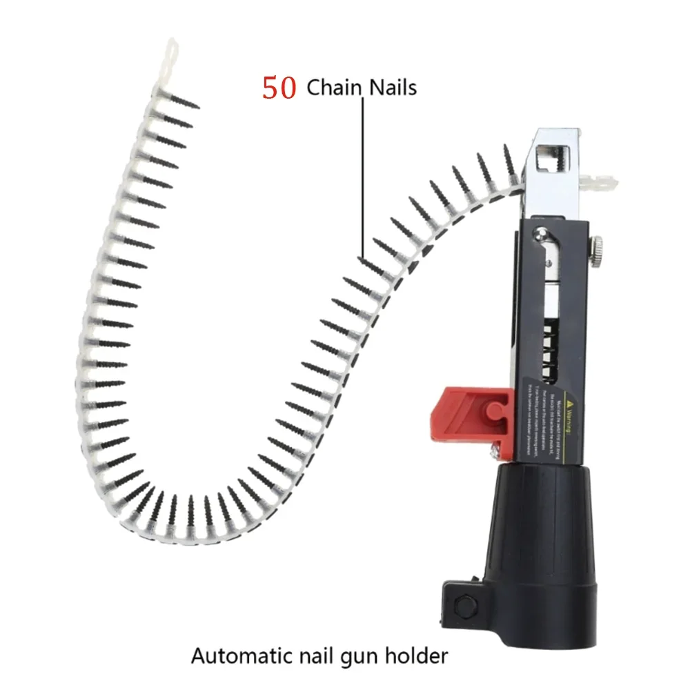 Adaptador de pistola de clavos de cadena automática, pistola de tornillo de boquilla para taladro eléctrico, taladro eléctrico inalámbrico, cadena