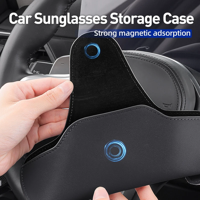 Car Sunglasses Storage Box Visor Magnetic Glasses Case Accessories For Skoda Octavia Rapid Kodiaq Superb Derivative Karoq Fabia 5