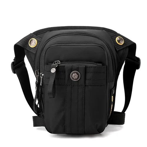 Imagen 2 del producto Riñonera para cintura y pierna para hombre, riñonera para deportes al aire libre, motociclista, viajes, senderismo, multibolsillo, nailon, riñonera para muslo y cadera, nuevo