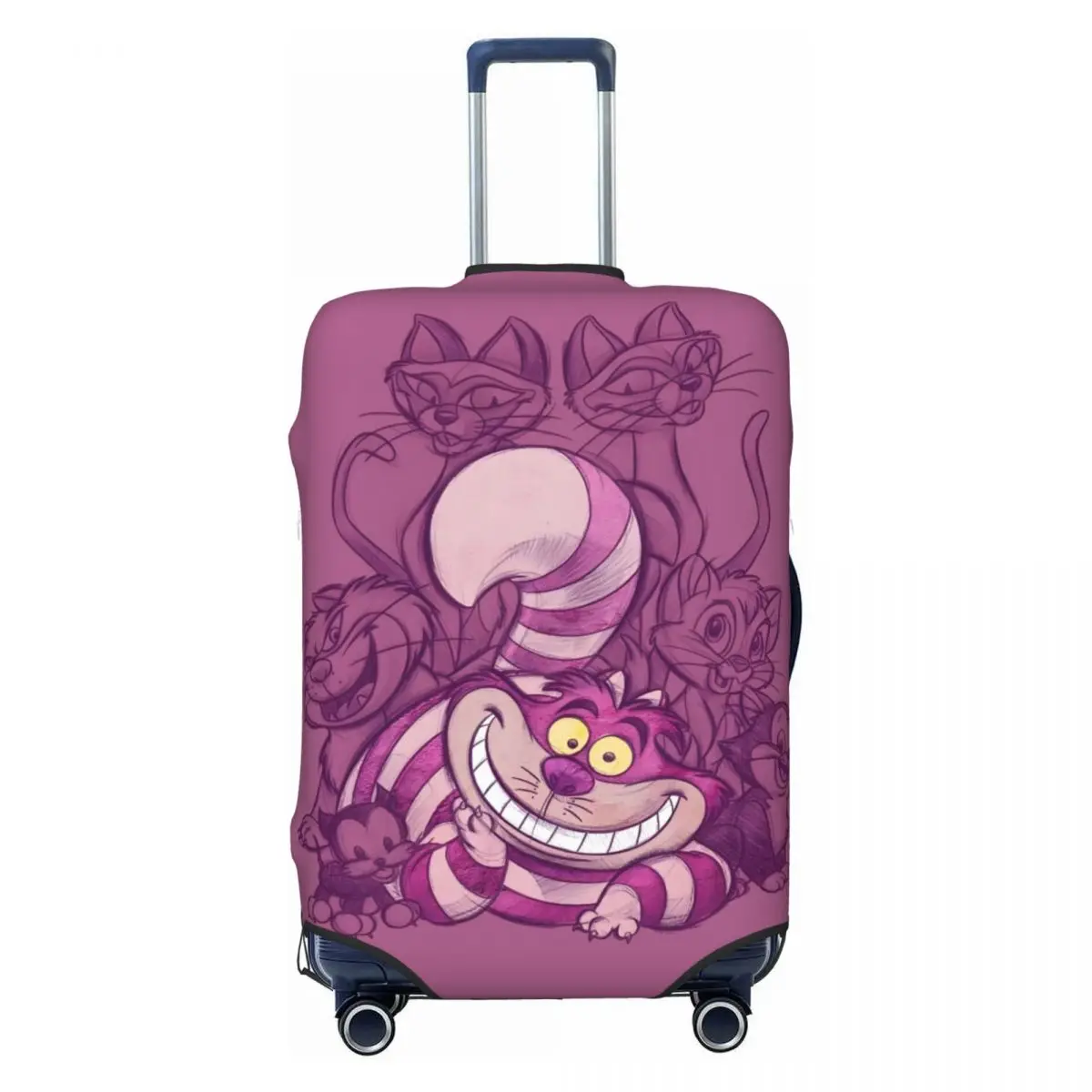 

Изготовленный на заказ чехол для чемодана с Чеширским котом, эластичный улыбающийся мультяшный животный Дорожные чехлы для багажа 18-32 дюймов