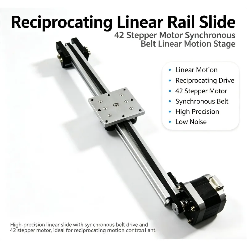 300mm Journey 45mm Linear Slider Synchronous Belt Double Bearing Guideway Slide Table Stroke 42Stepper Motor withXH2.54-4PCable