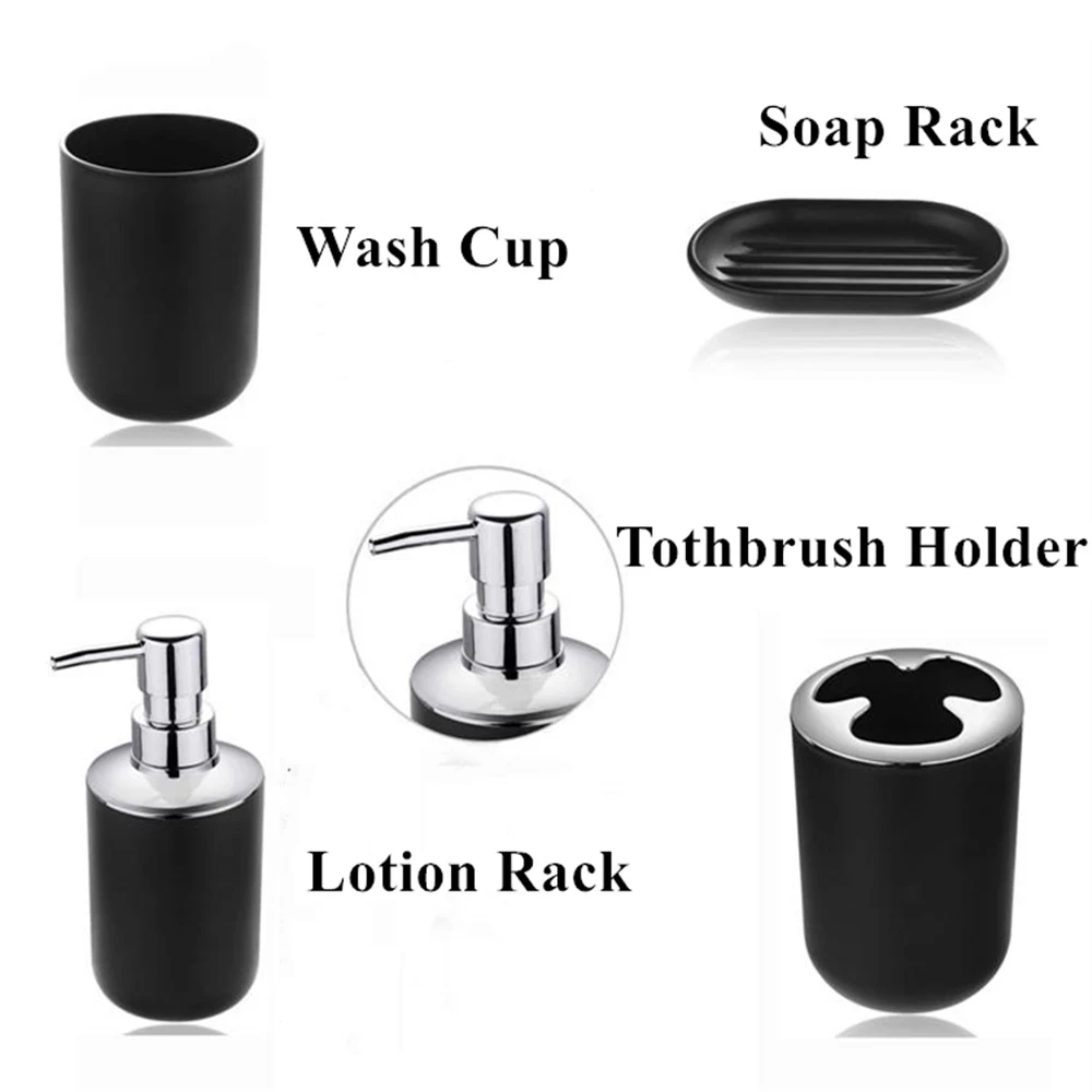 Light Luxury Bathroom Set Toothbrush Holder Washroom Toilet Brush with Holder Cup Suction Cup Soap Box Home Bathroom Accessories