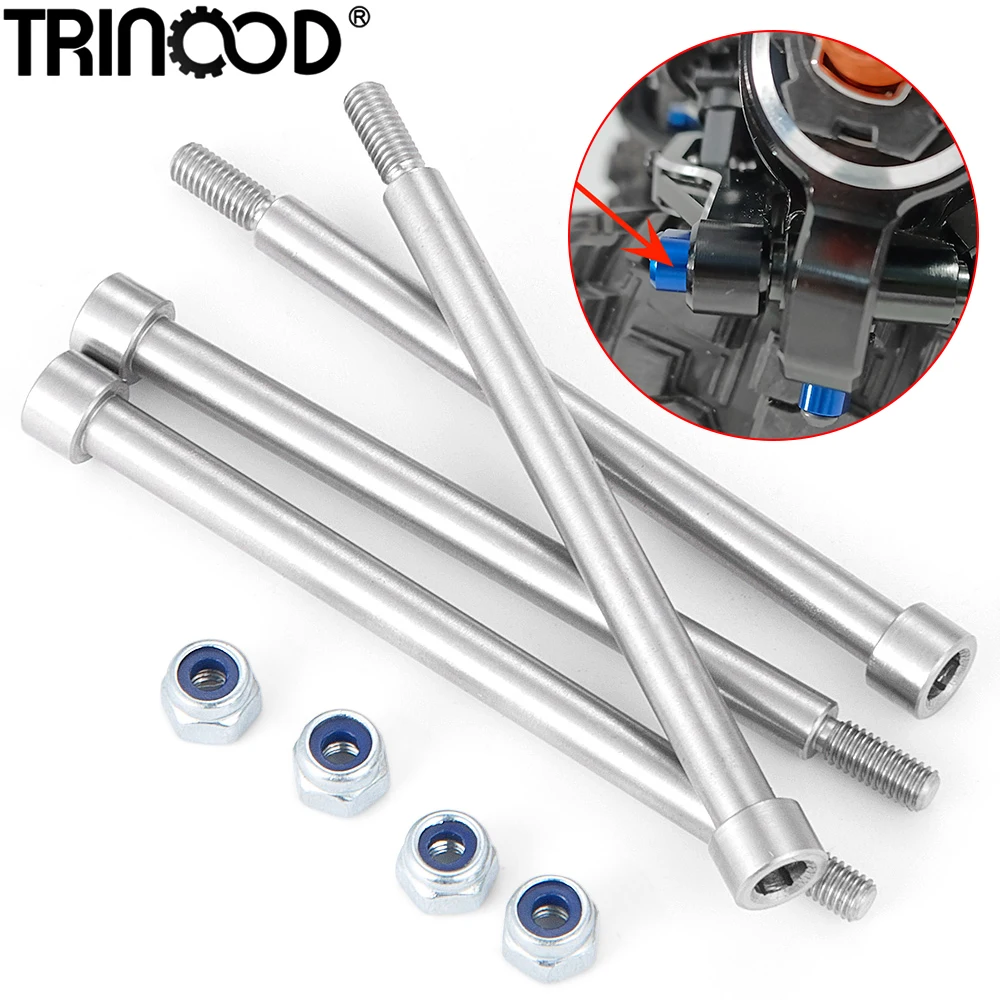 TRINOOD Metal Threaded Suspension Hinge Pins A-arm Pins & M3 Nut for 1/5 X-MAXX Xmaxx RC Buggy Truck Upgrade Parts