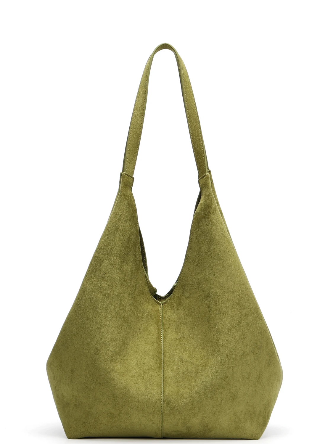 

Matted Leather Large Capacity Tote Bag Underarm Tea Green Autumn Winter New Design Korean Style Casual Simple Style Soft Handle