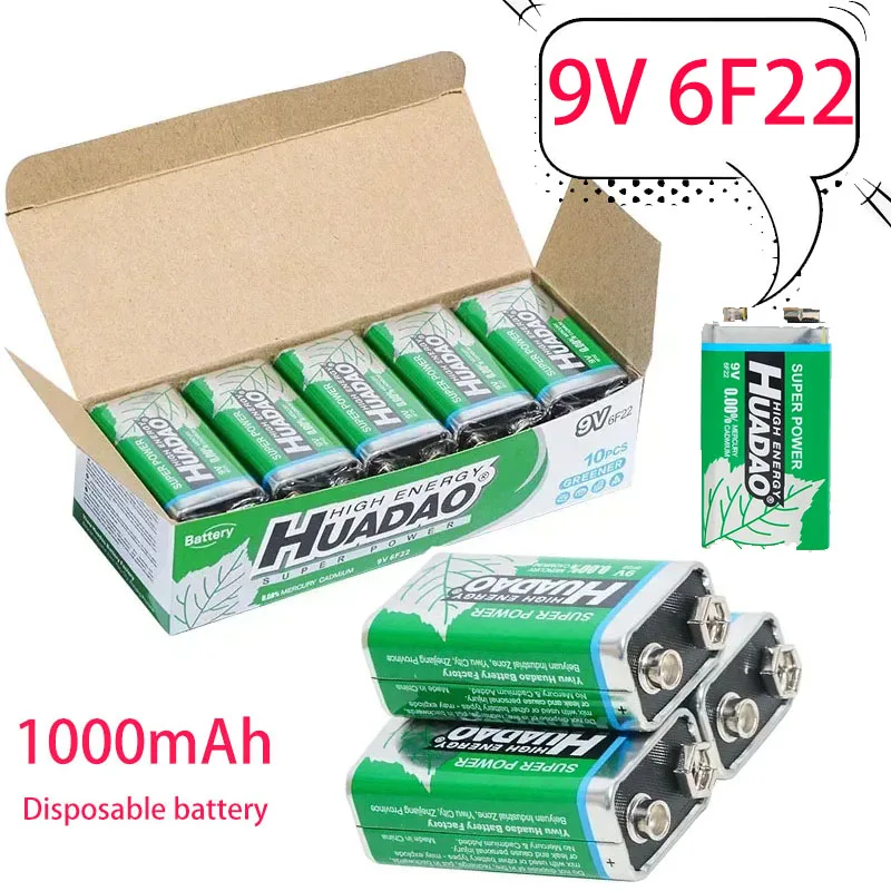 

New disposable 20pcs9V 6F22 battery 20% alkaline battery multi-meter microphone landline