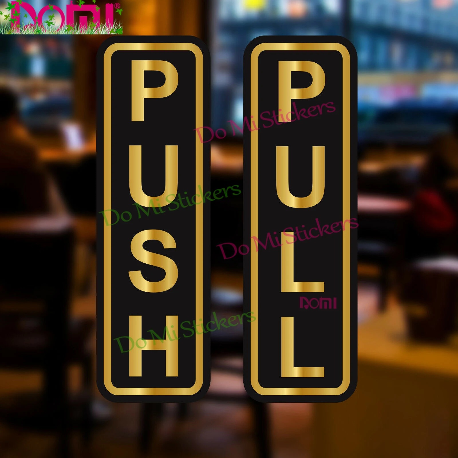 Push & Pull Window Door Vinyl Decal Sticker Shop Hotel Business Cafe Sign Barber Die Cutting Waterproof PVC