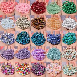 8mm 45pcs Natural Stone Beads Tiger Eye Rose Quartz Amazonite Turquoises Aventurine Agates Beads For Jewelry Making DIY Bracelet