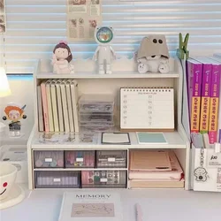 Upgrade Storage with Two-Layer Desktop Organizer Shelf for Home and Office Ins-Style Rack for Books and Stationery