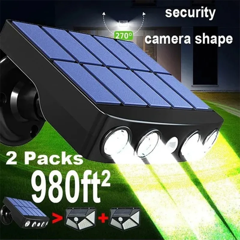 

Powerful 4 LED Solar Security Lights Outdoor Decor Sensor Motion 3 Modes Street Waterproof Lamp Wall Night Work Light for Garden