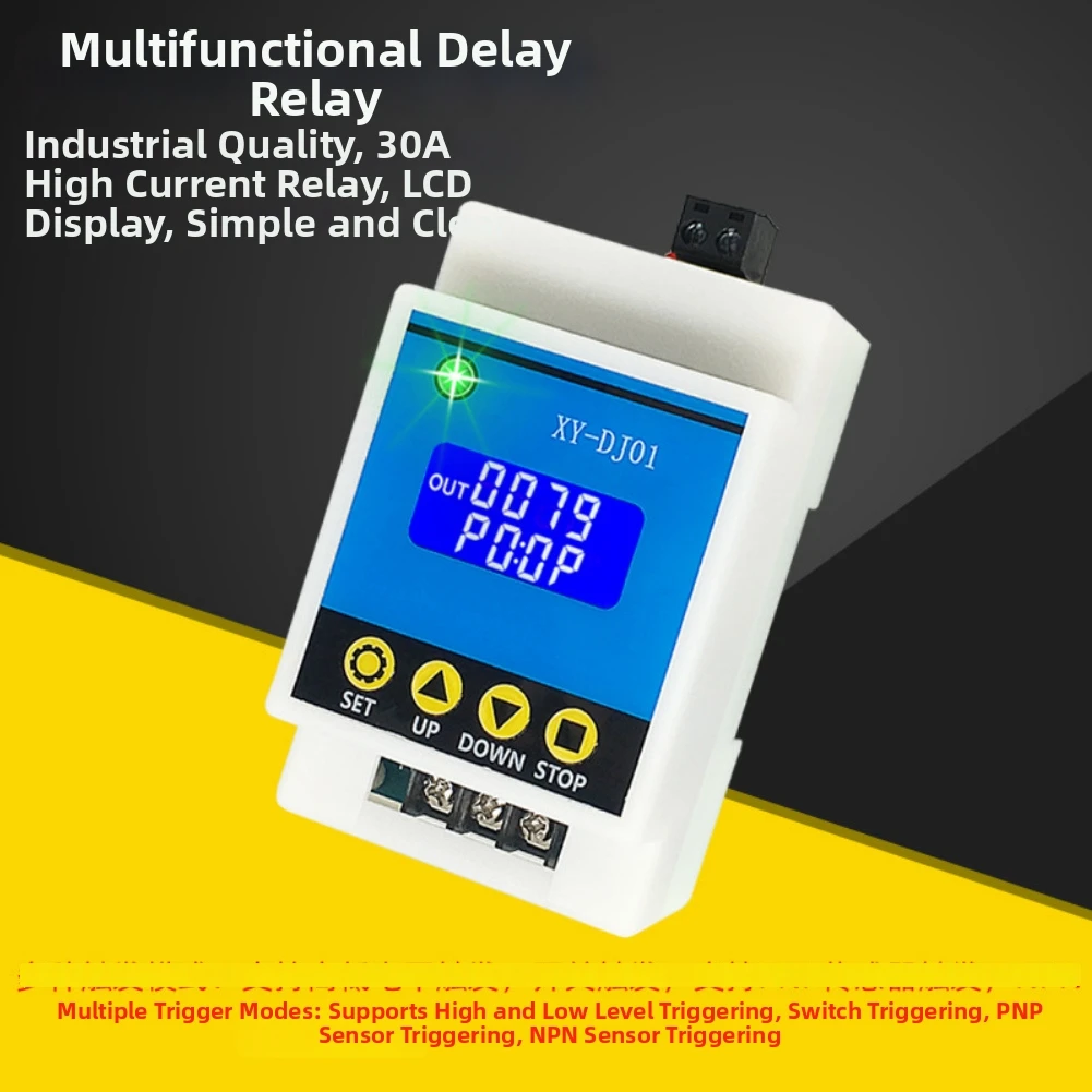 1pc 30A One-Way Relay Module With Delayed Power Off And Cyclic Timing Circuit Switch LCD Display High-Capacity Industrial Relay